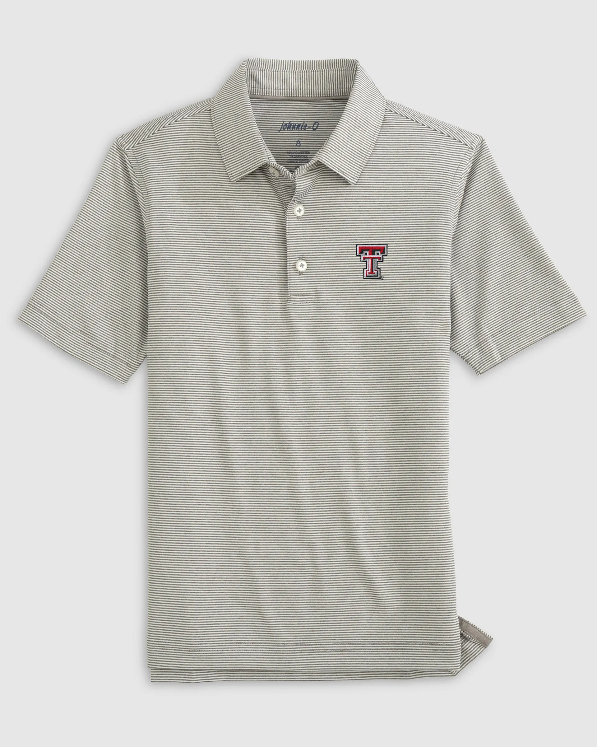 Texas Tech Lyndonn Jr. Striped Jersey Performance Polo sold by Johnnie-O