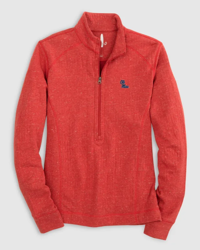 Women's Ole Miss Kennedy 1/4 Zip Pullover - Stacked Logo sold by Johnnie-O
