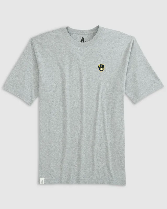 Milwaukee Brewers Heathered Spencer Cotton T-Shirt sold by Johnnie-O