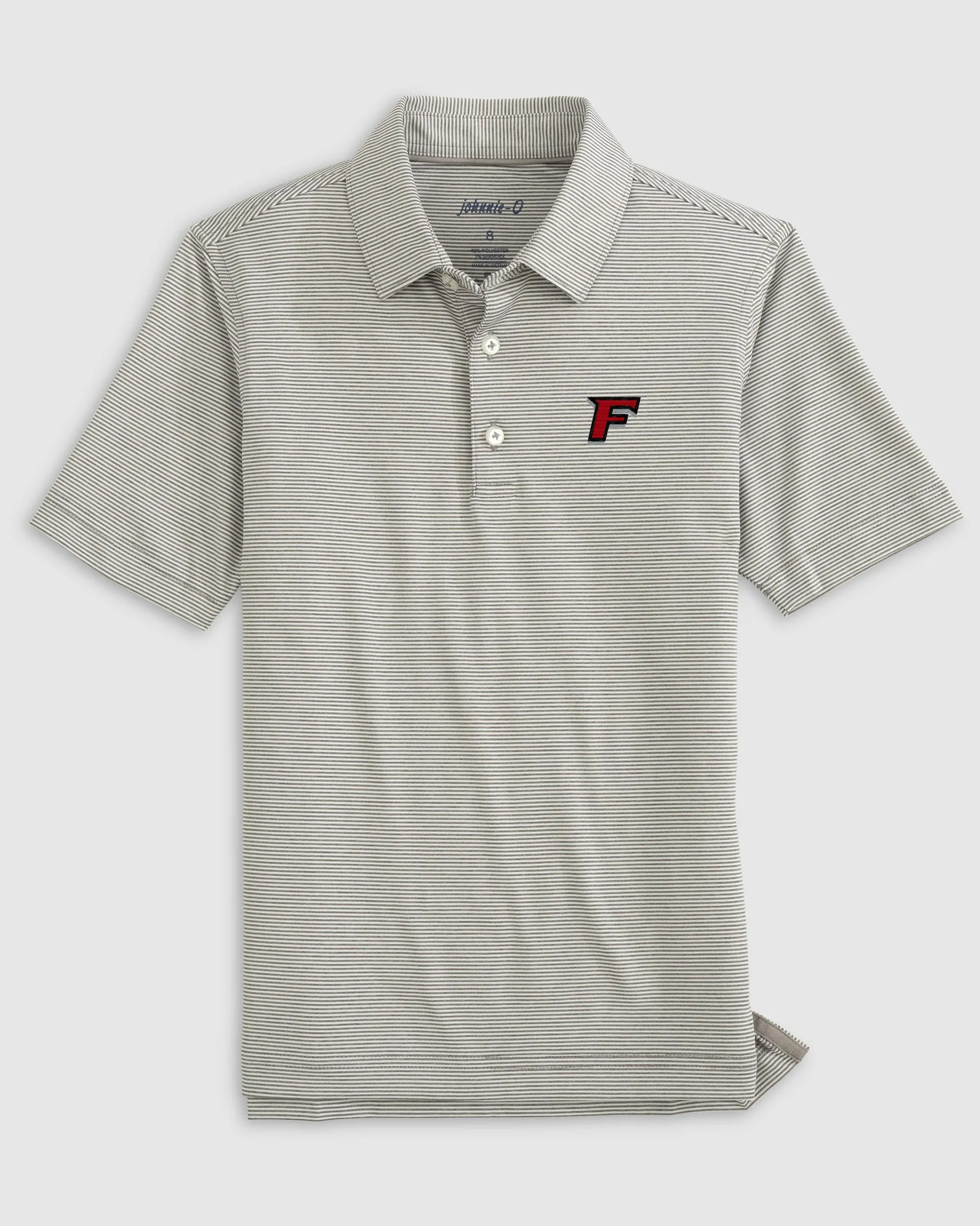 Fairfield University Lyndonn Jr. Striped Jersey Performance Polo sold by Johnnie-O