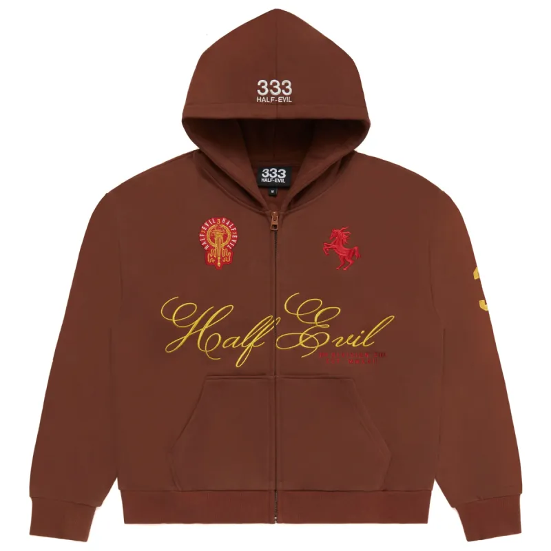 BROWN HORSEPOWER ZIP UP sold by Half Evil