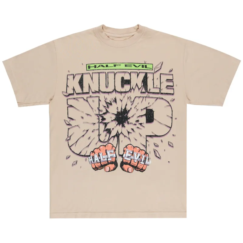 CREAM KNUCKLE UP TEE sold by Half Evil
