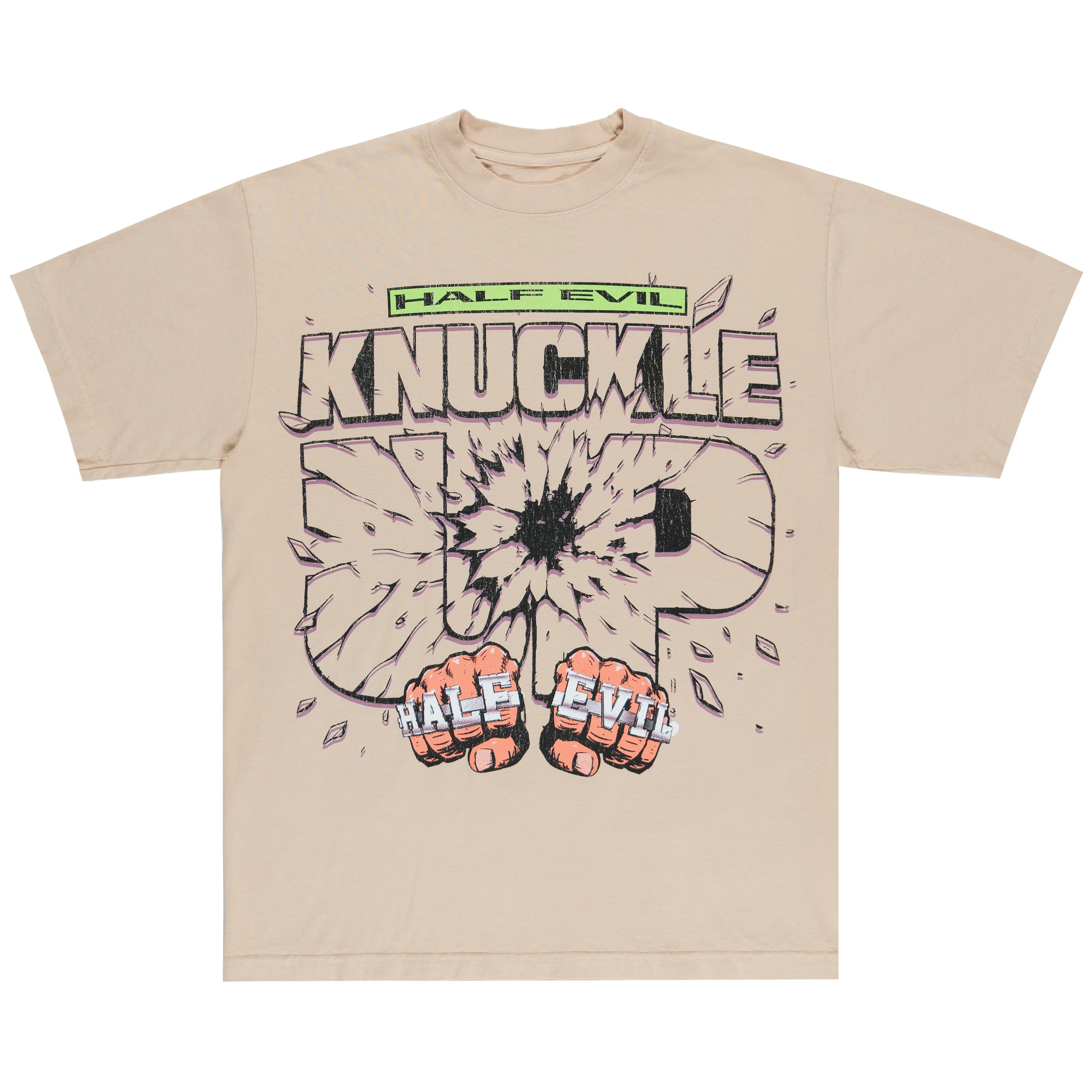 CREAM KNUCKLE UP TEE sold by Half Evil