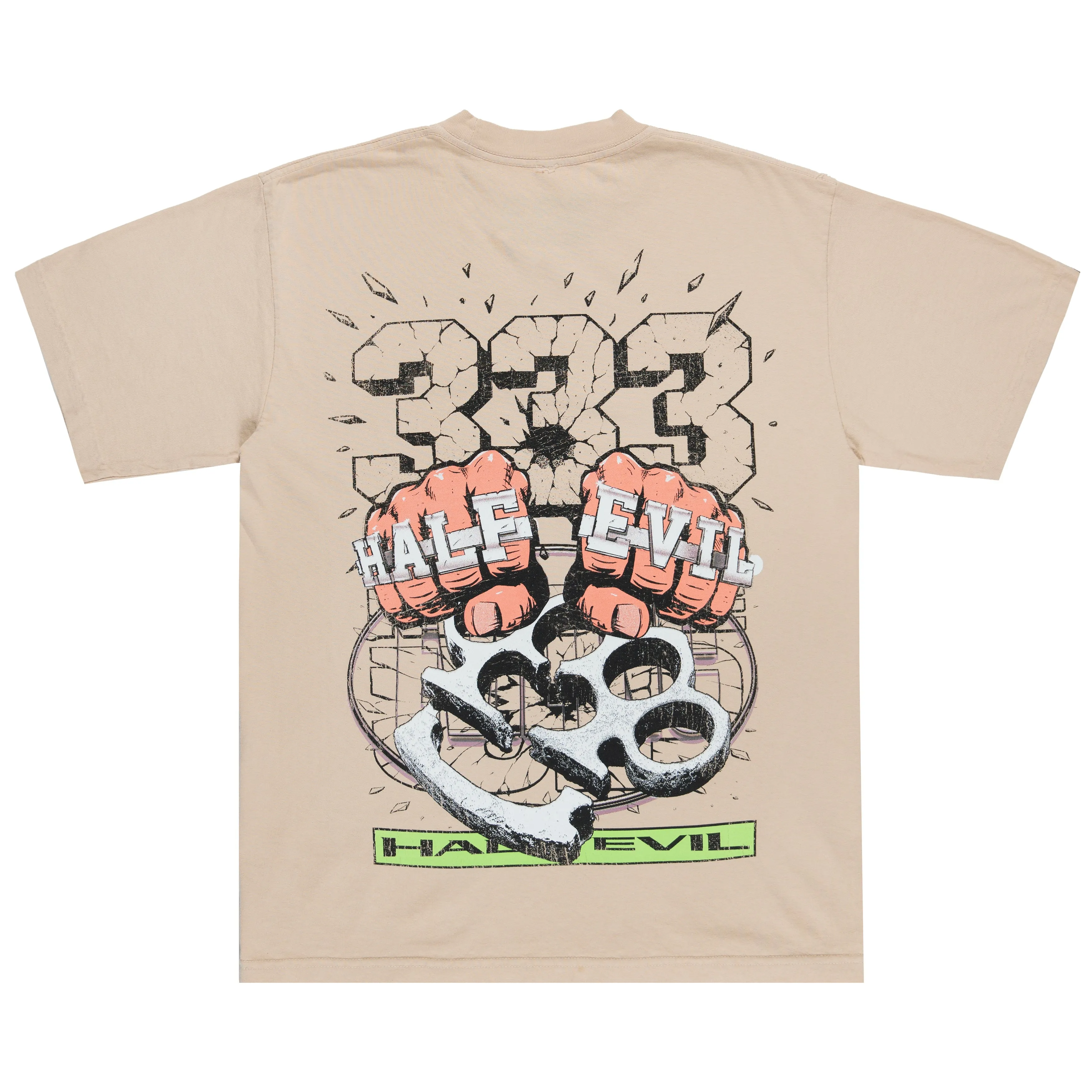 CREAM KNUCKLE UP TEE sold by Half Evil product image thumbnail 2