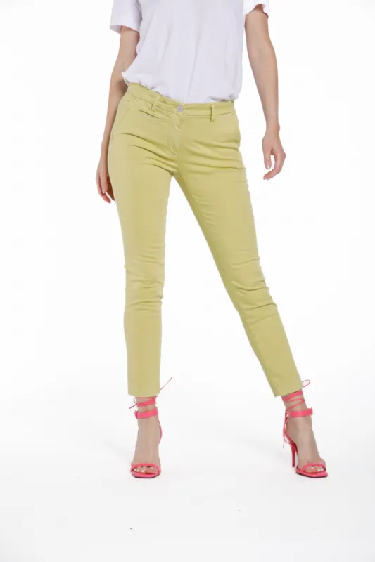 New York Slim woman chino pants in stretch satin icon washes slim sold by Mason's