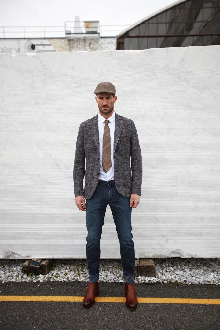 Da Vinci man blazer in jersey with shaded chevron pattern sold by Mason's