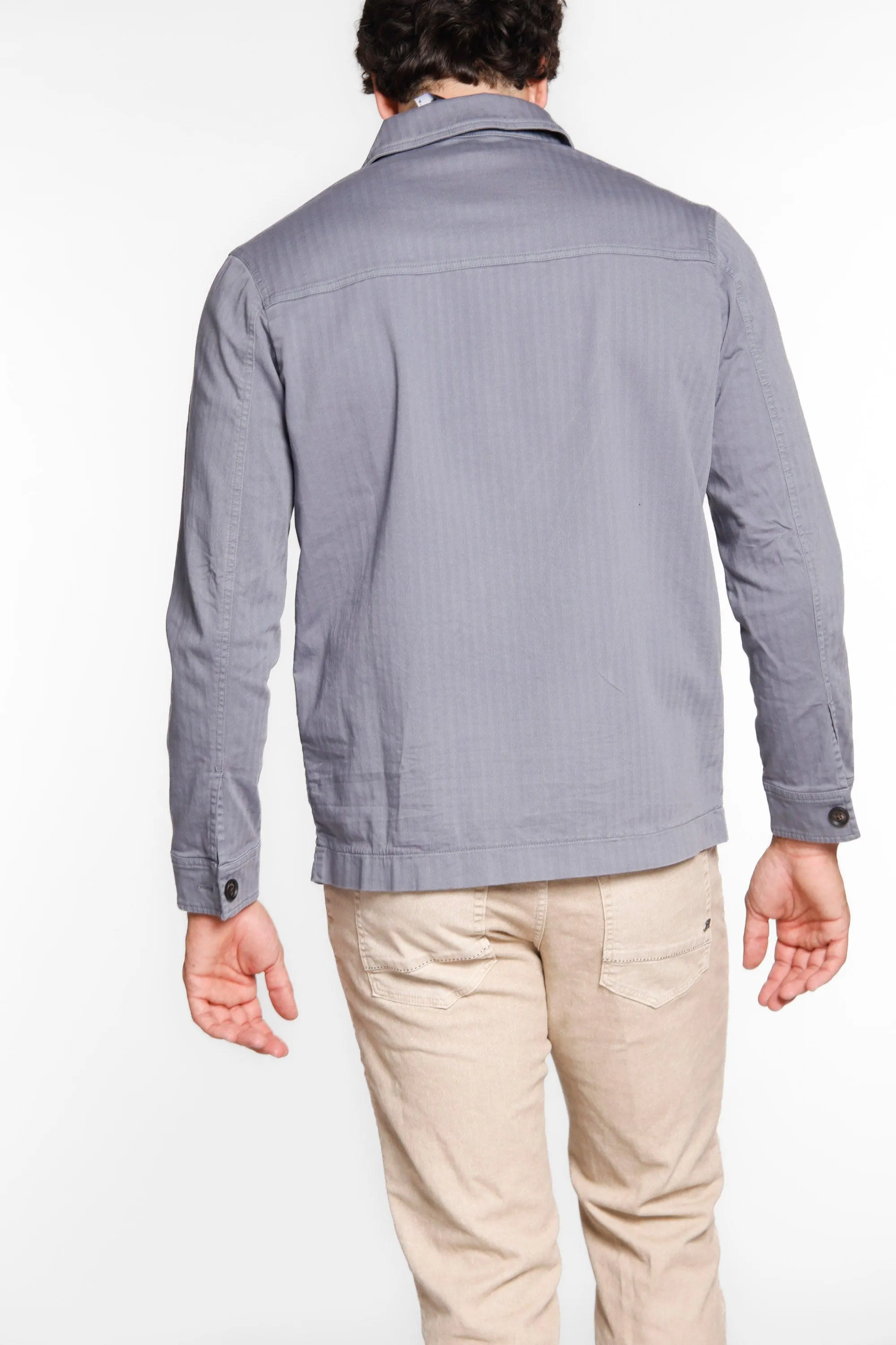 Oliver man overshirt in stretch chewron sold by Mason's product image thumbnail 5