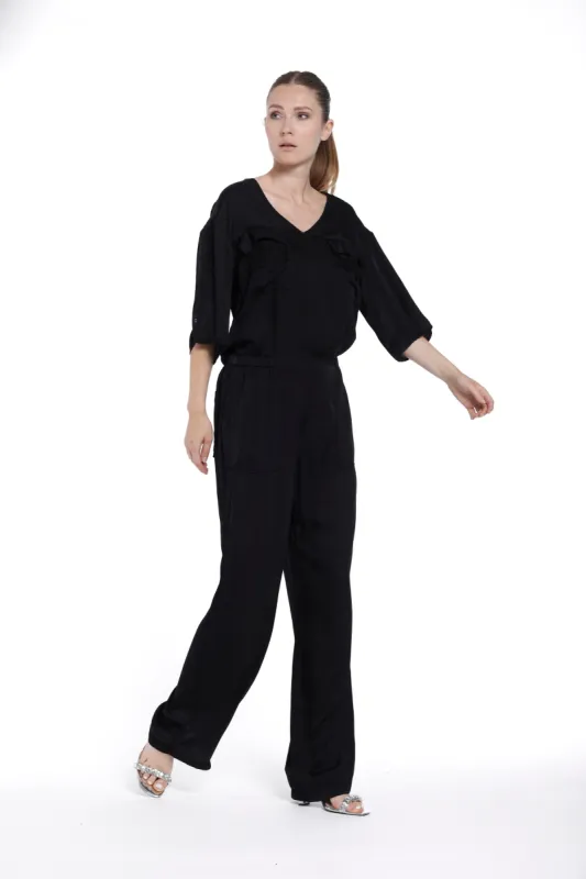 Stefania woman long jumpsuit in viscose sold by Mason's