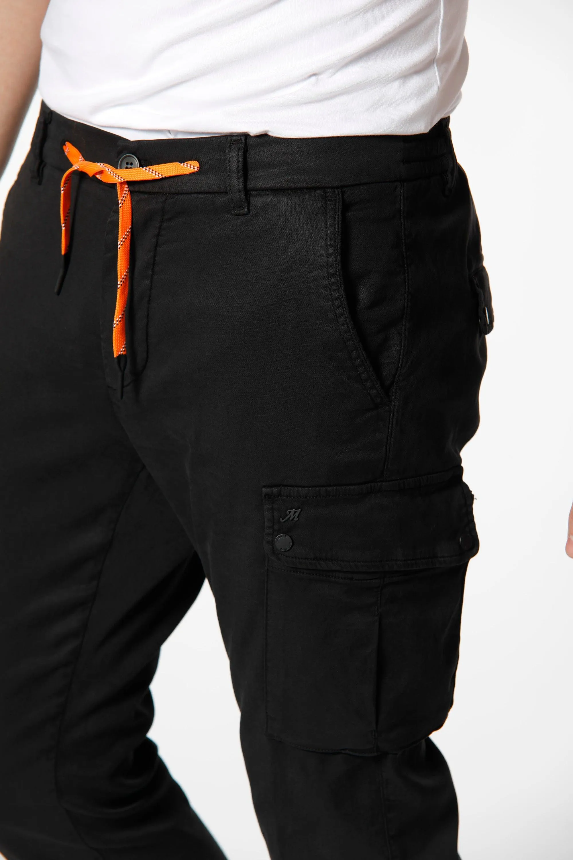 Chile Athleisure man cargo pants in jersey with drawstring carrot fit sold by Mason's product image thumbnail 2