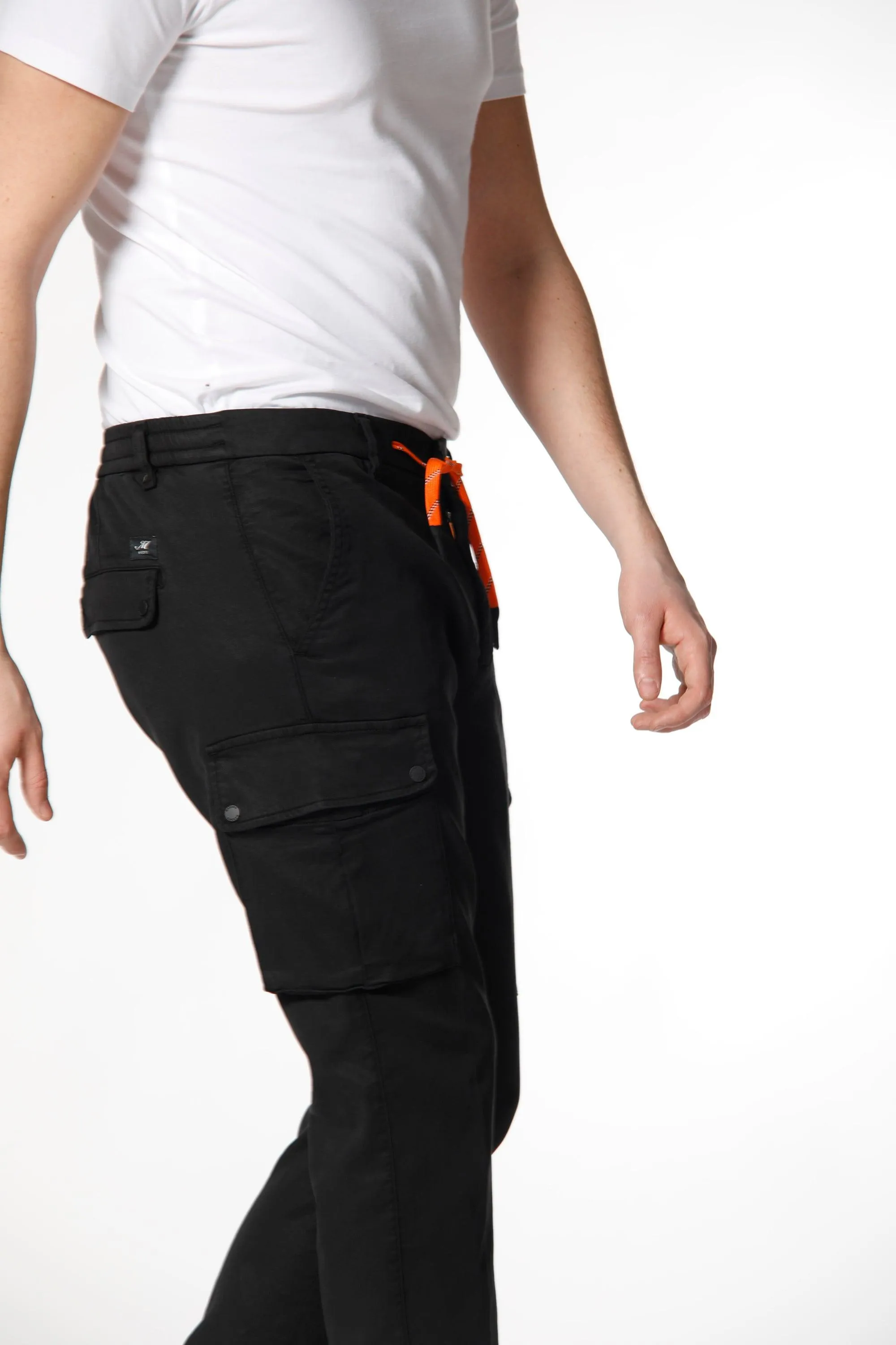 Chile Athleisure man cargo pants in jersey with drawstring carrot fit sold by Mason's product image thumbnail 4