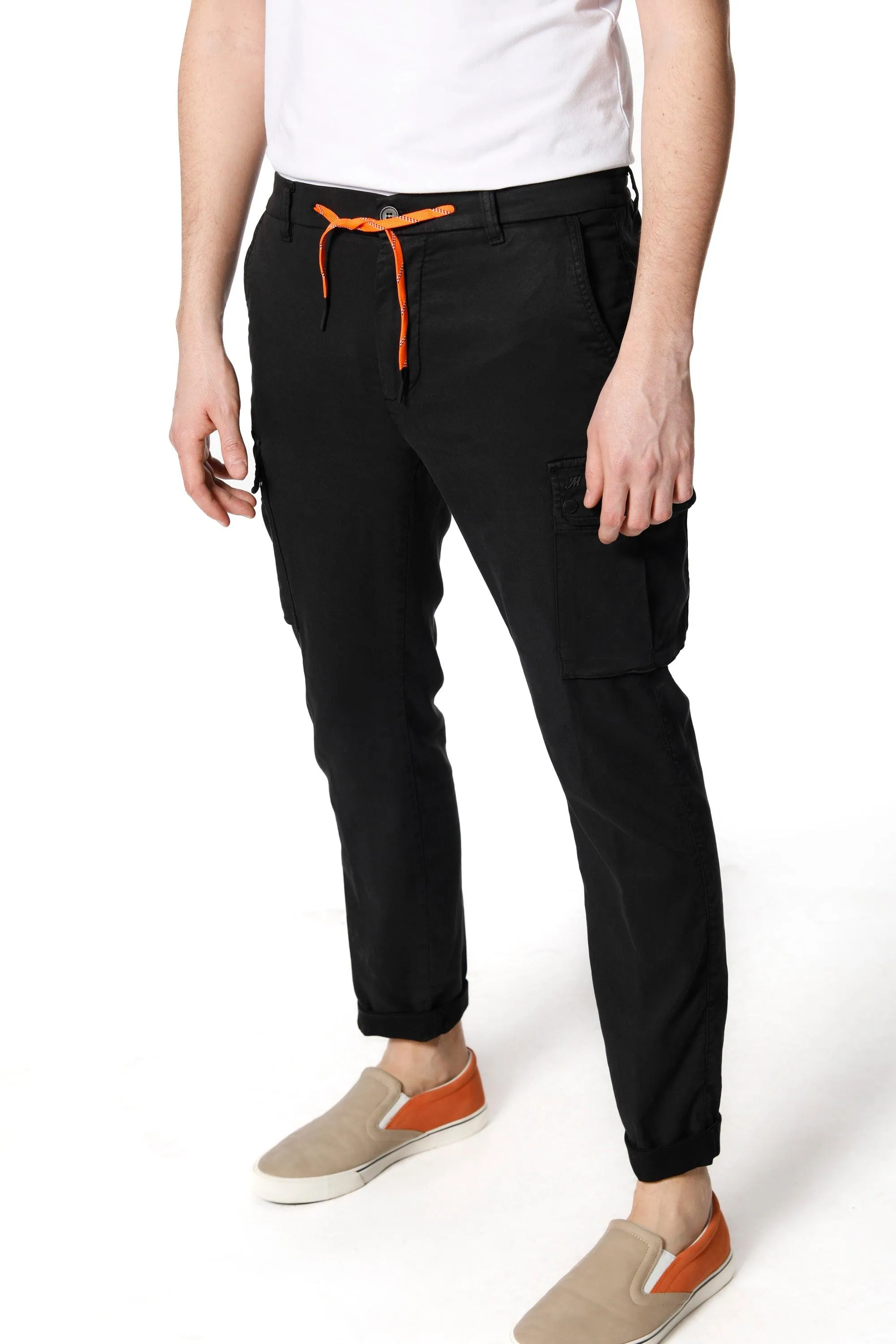 Chile Athleisure man cargo pants in jersey with drawstring carrot fit sold by Mason's product image thumbnail 3
