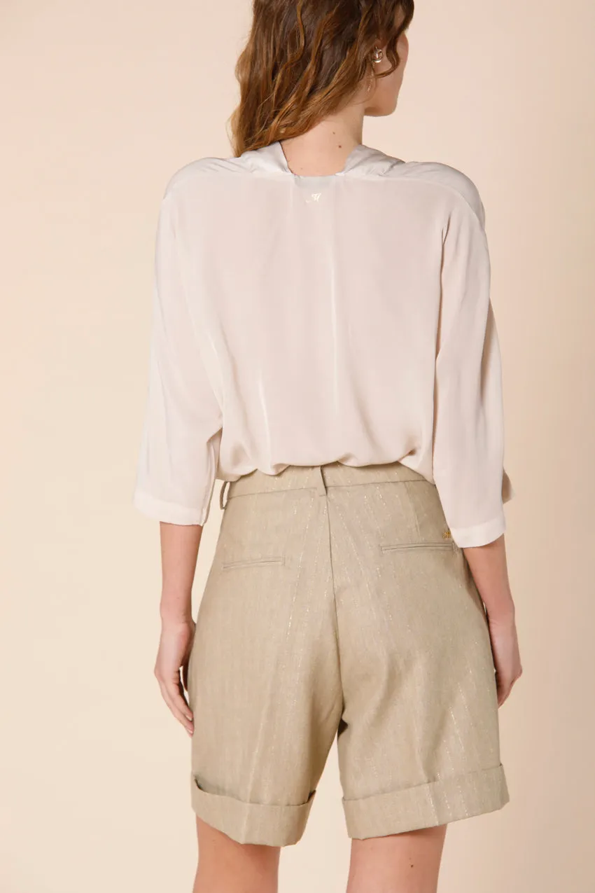 Sandra woman's shirt in viscose with v-neck and 3/4 sleeve sold by Mason's product image thumbnail 5