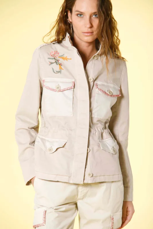 Eva woman's field jacket in cotton with embroideries sold by Mason's