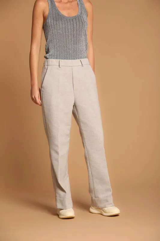 New York Cozy Straight women's chino pants in cotton wool-effect straight fit sold by Mason's