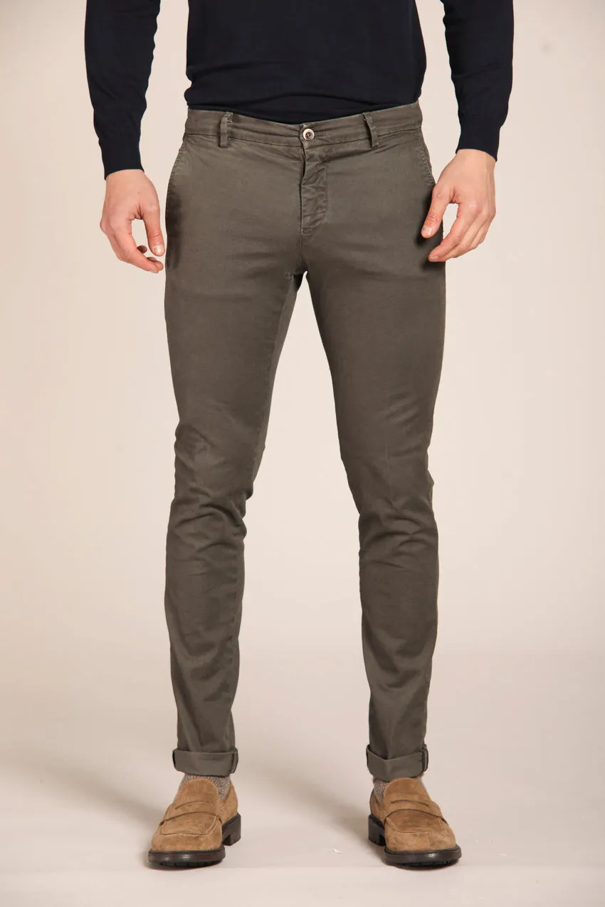 Milano men's chino pants in gabardine stretch extra slim fit ① sold by Mason's