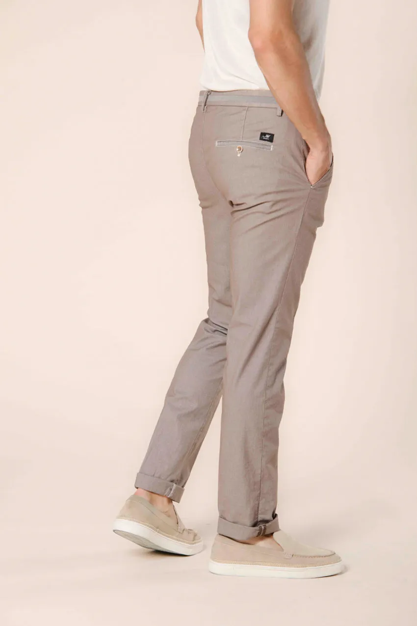 Torino University men's chino pants in cotton with houndstooth pattern and ribbons slim sold by Mason's product image thumbnail 3