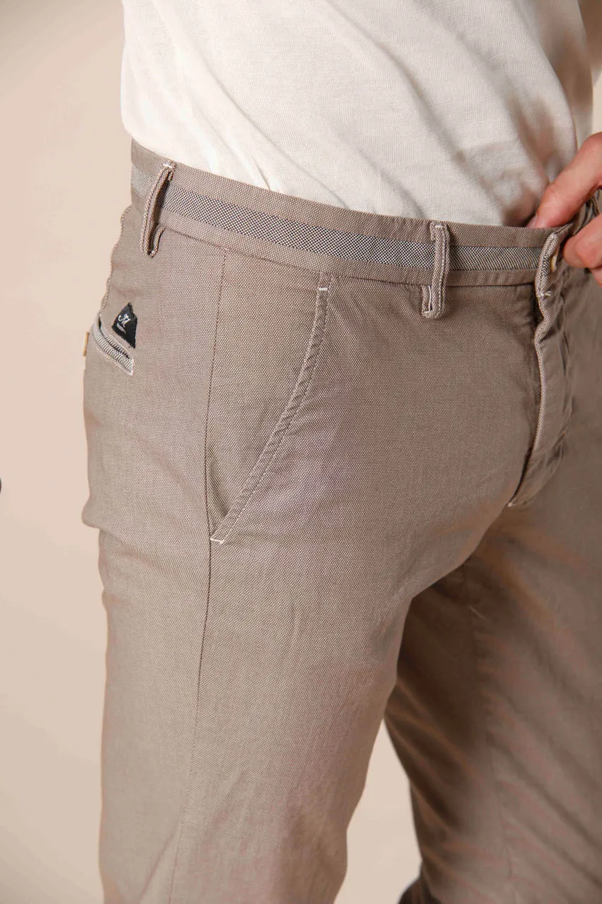 Torino University men's chino pants in cotton with houndstooth pattern and ribbons slim sold by Mason's product image thumbnail 2