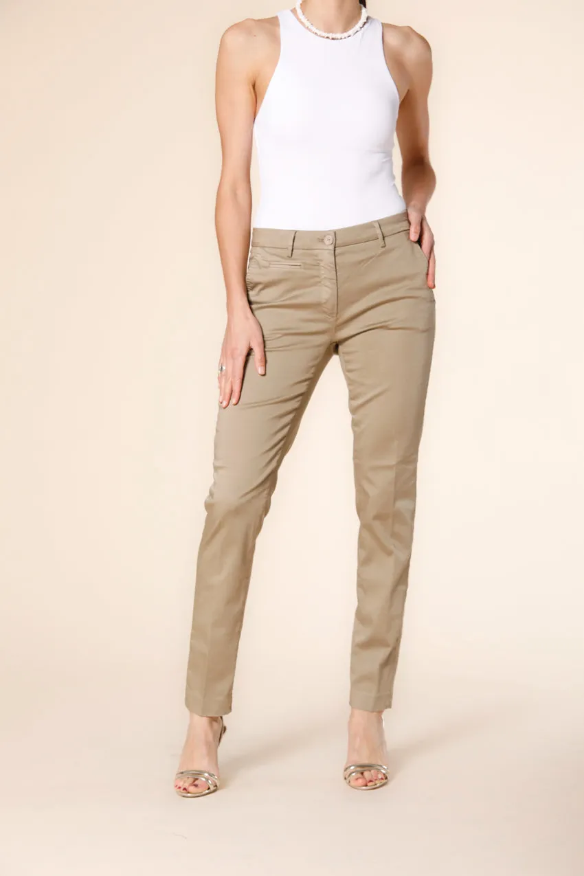 New York Slim women's chino pants in stretch satin slim ① sold by Mason's
