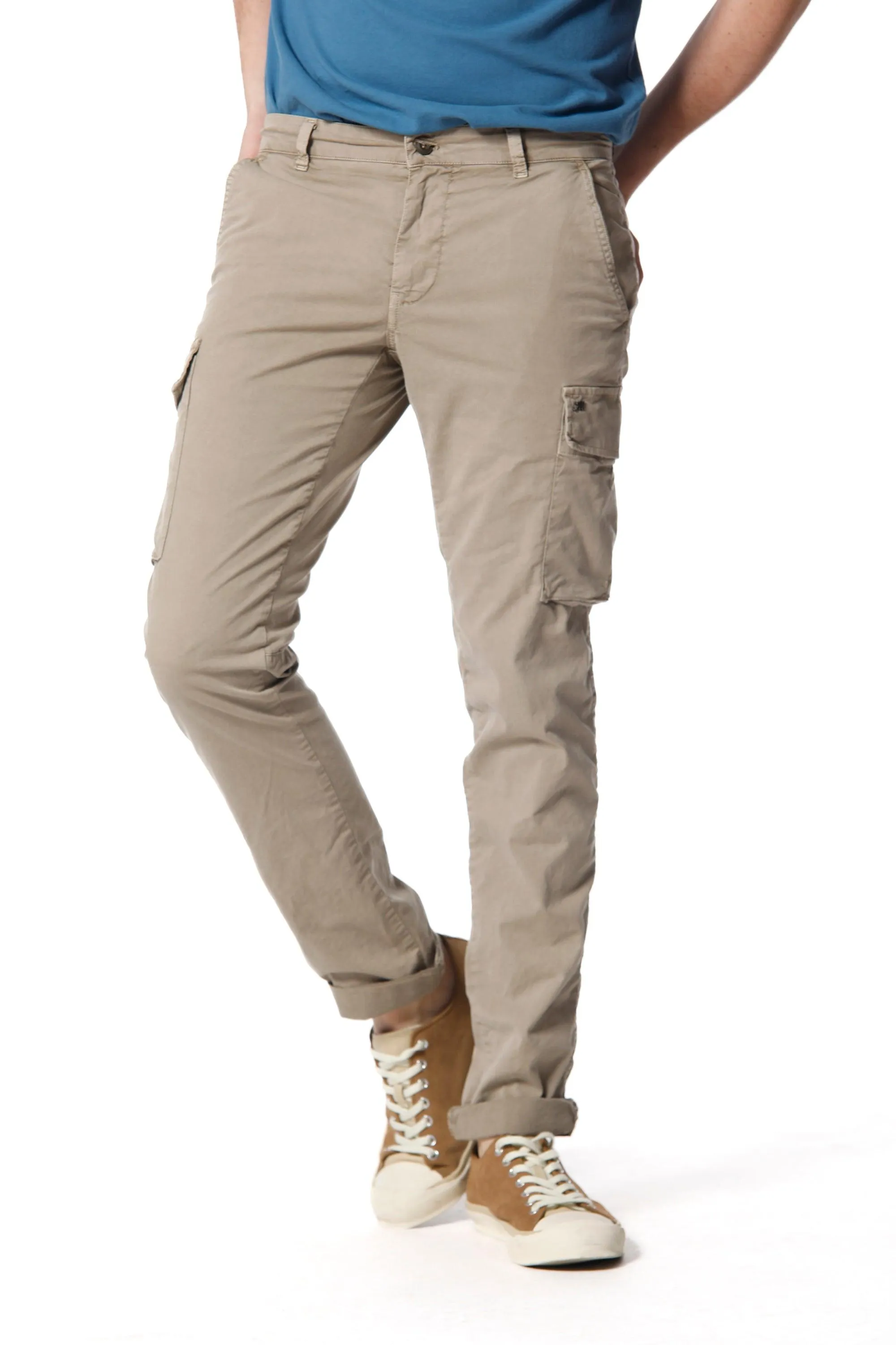 Chile man cargo pants in stretch cotton icon washing extra slim sold by Mason's