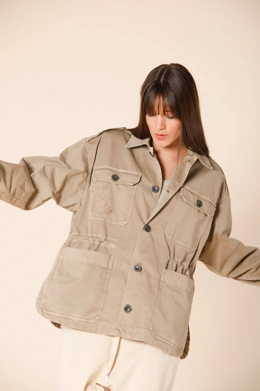 Florance woman's field jacket in twill with embroidery on the pocket sold by Mason's product image thumbnail 3