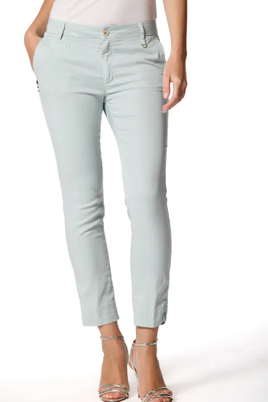 Jaqueline Capri woman chino pants in tencel curvy ① sold by Mason's