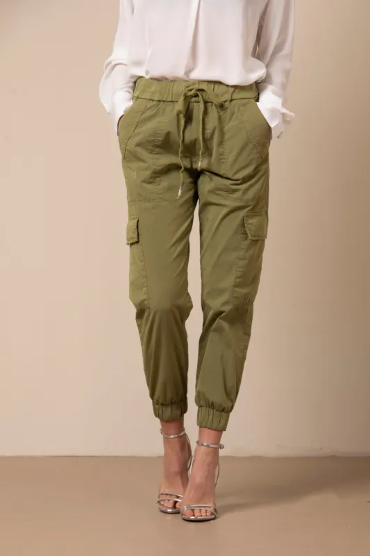 Cargo Jogger woman cargo pants in poplin relaxed sold by Mason's