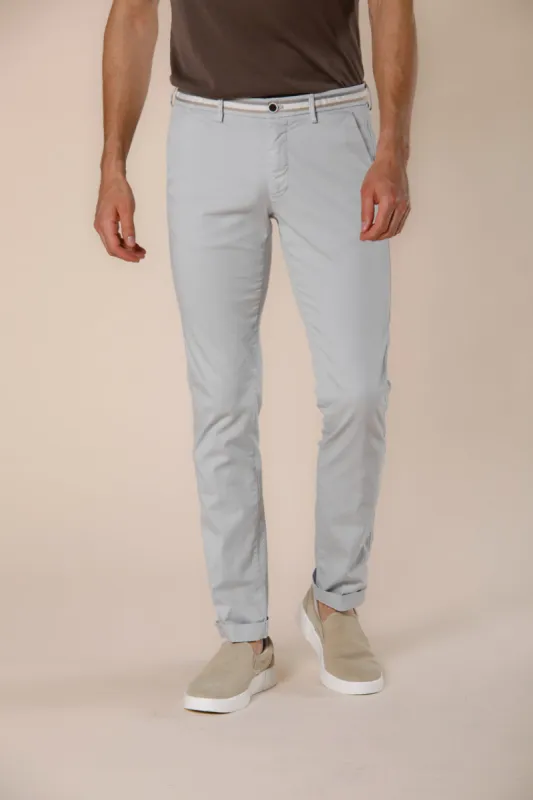 Torino Summer men's chino pants in cotton and tencel with ribbons slim sold by Mason's