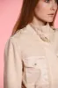 Eva woman field jacket in cotton with drawstring embroidery and studs sold by Mason's