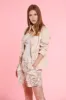 Eva woman field jacket in cotton with drawstring embroidery and studs sold by Mason's