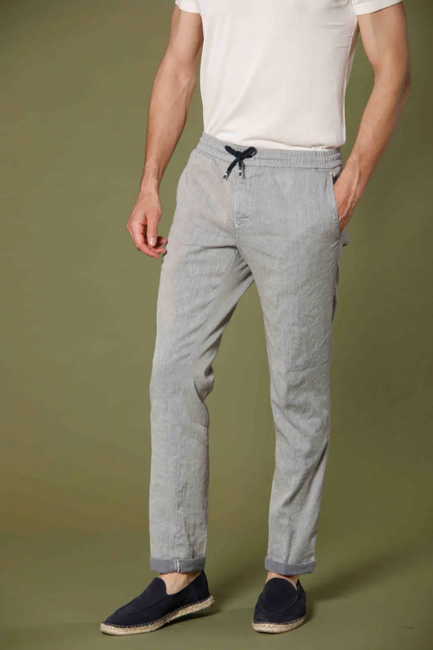 New York men's chino jogger pants in linen and cotton regular sold by Mason's