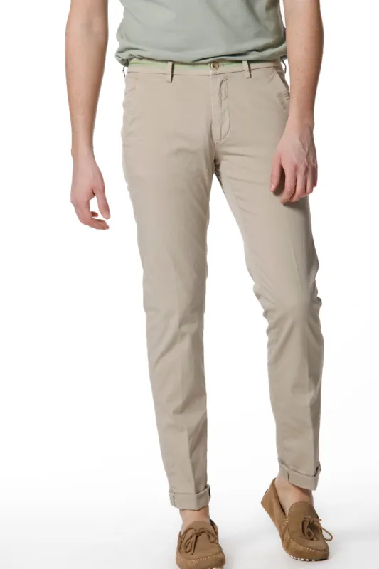 Torino Tapes man chino pants in stretch satin with ribbons slim sold by Mason's