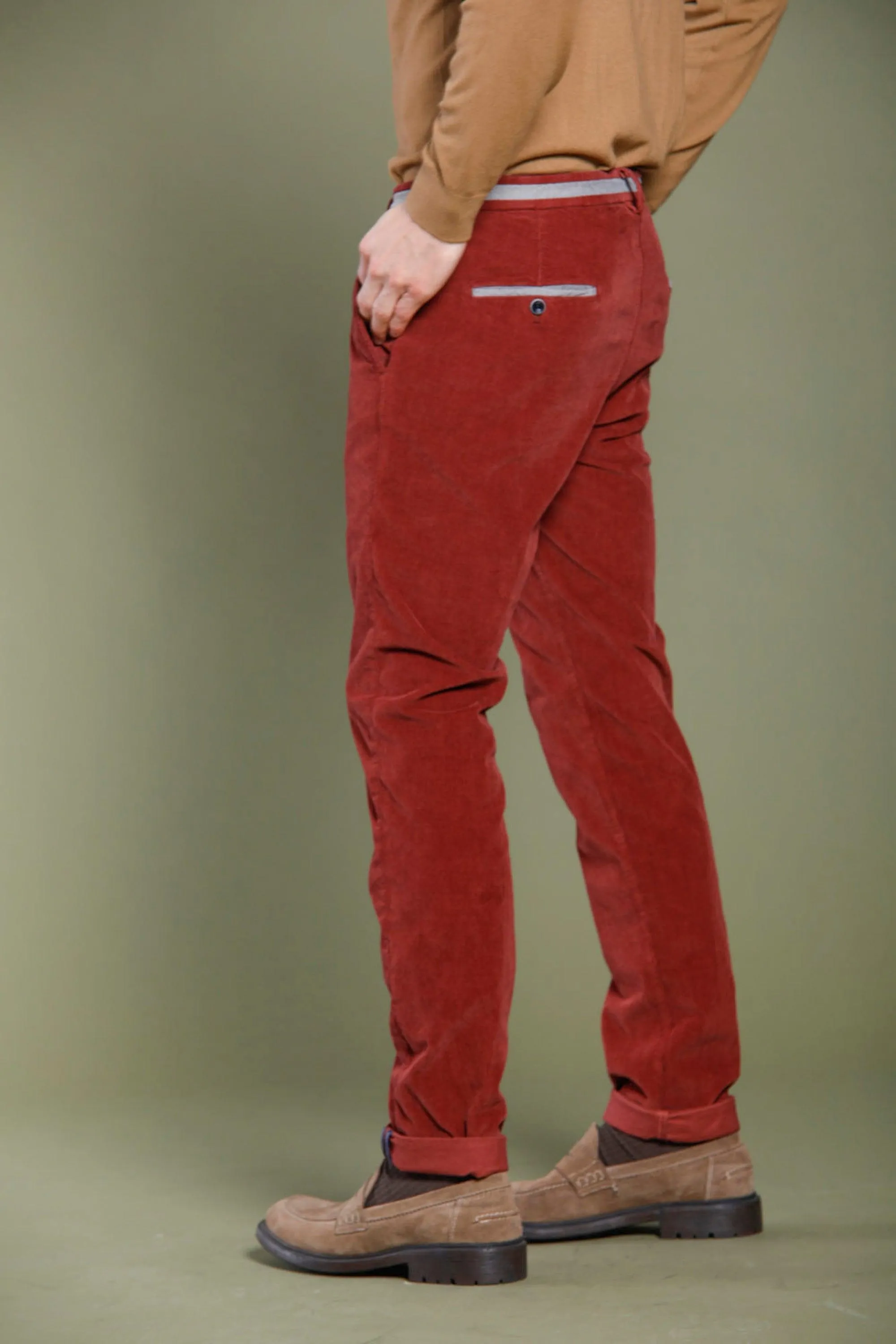 Torino University man chino pants in corduroy slim sold by Mason's product image thumbnail 4