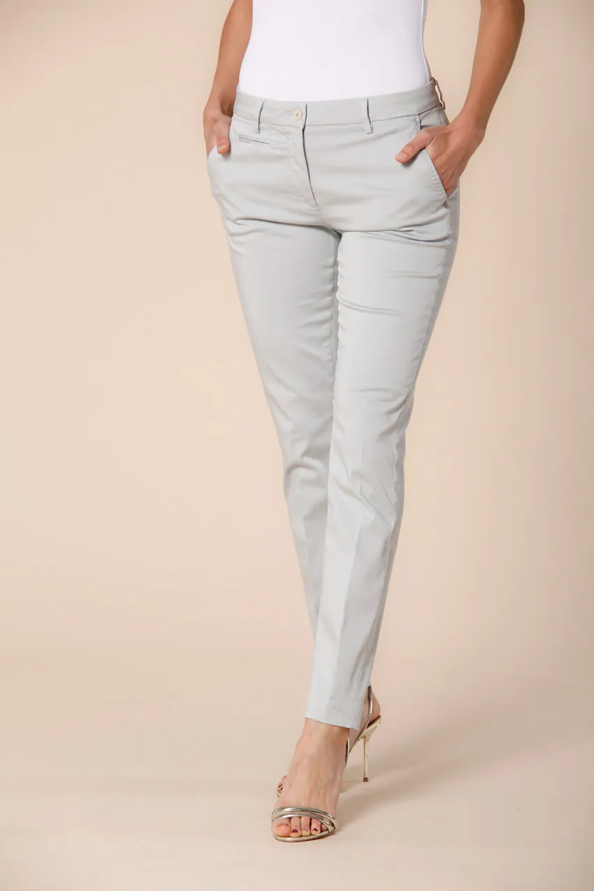 New York Slim women's chino pants in stretch satin slim ① sold by Mason's