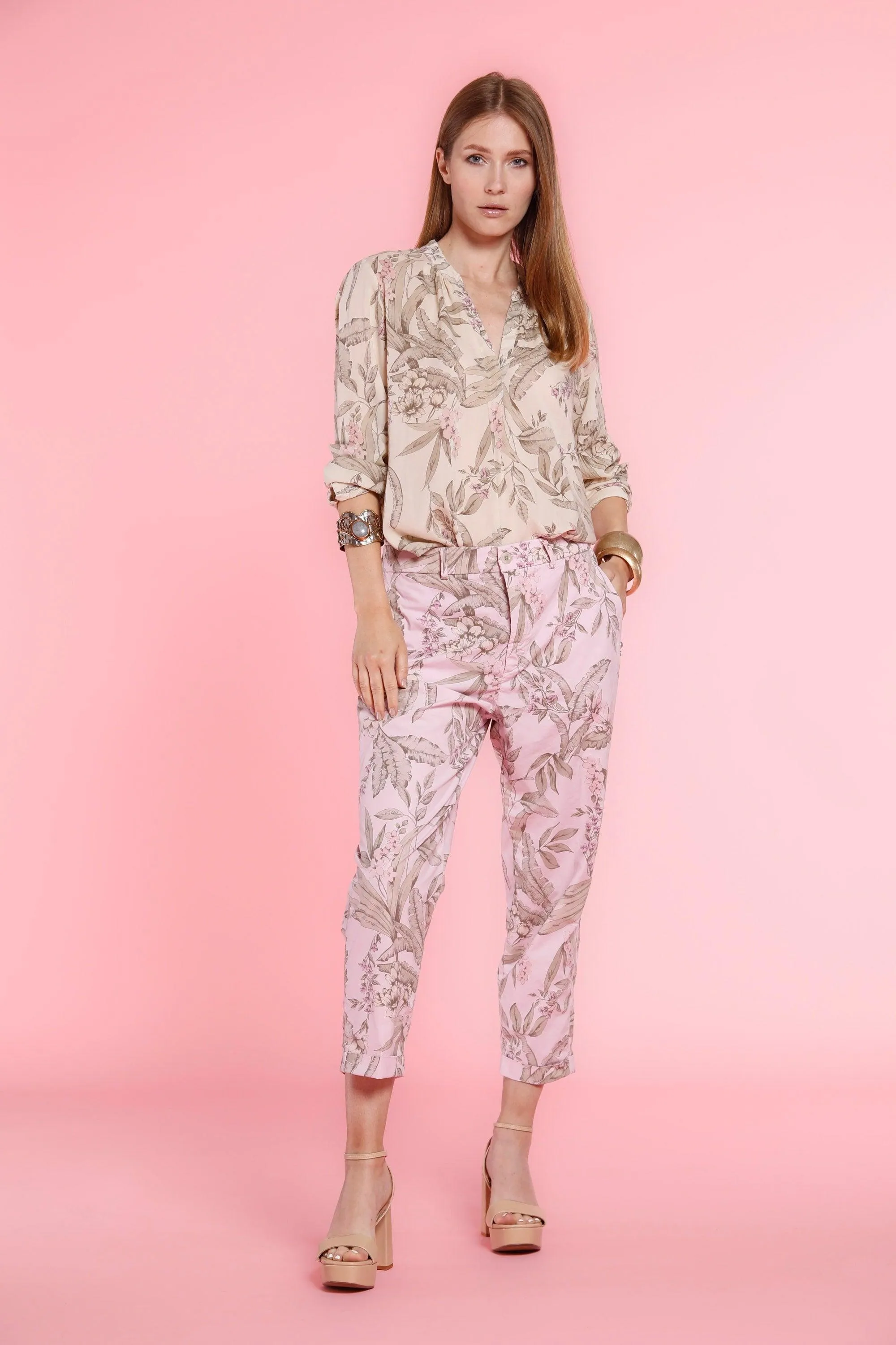 Adele woman shirt in tencel with long sleeves and flower pattern sold by Mason's product image thumbnail 3