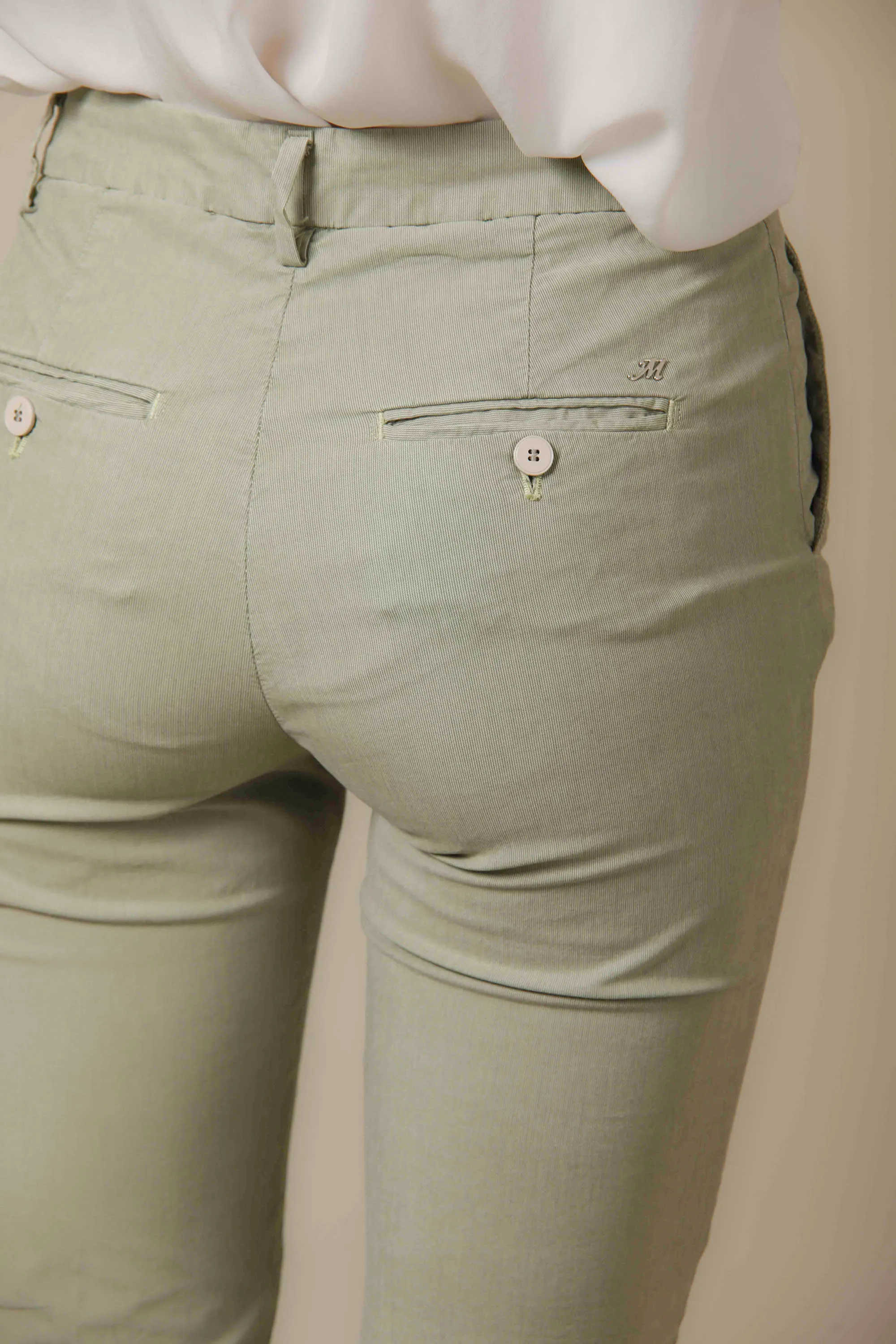 New York Slim woman chino pants in tencel and cotton with stripes pattern slim sold by Mason's product image thumbnail 5