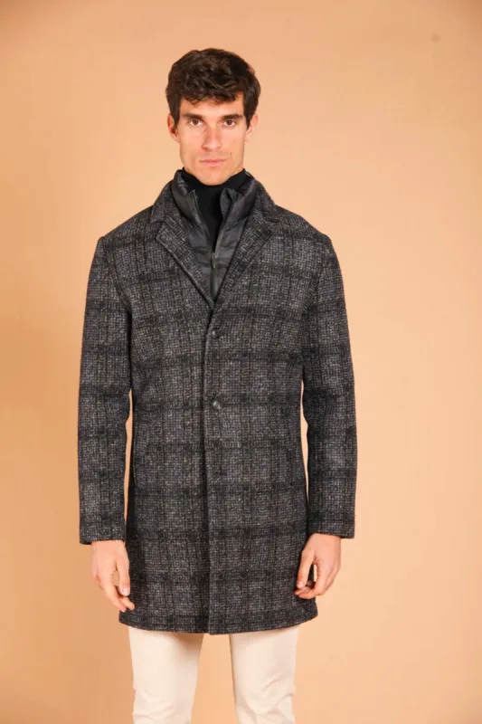 Los Angeles men's wool cloth coat with shaded wales pattern regular fit  sold by Mason's