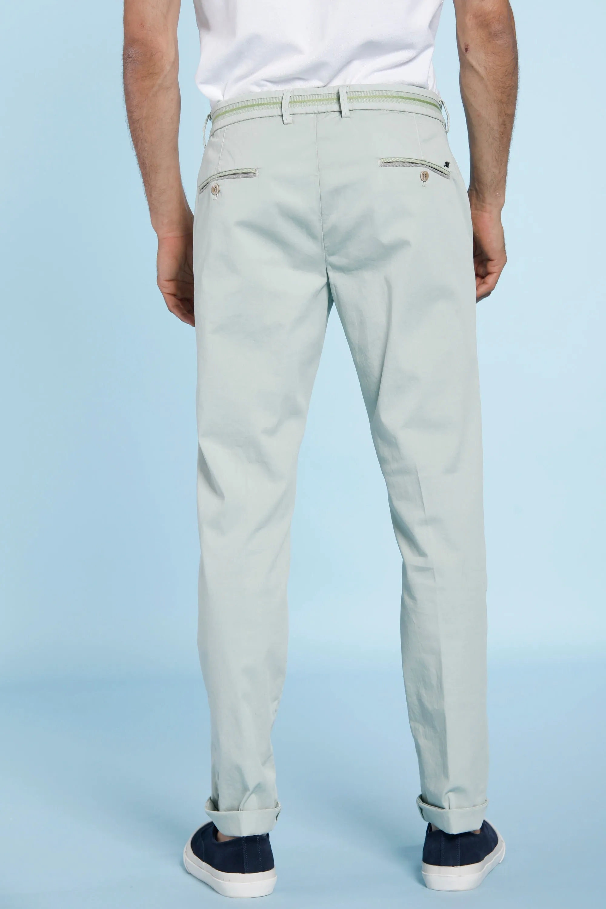 Torino Tapes man chino pants in stretch satin with ribbons slim sold by Mason's product image thumbnail 4