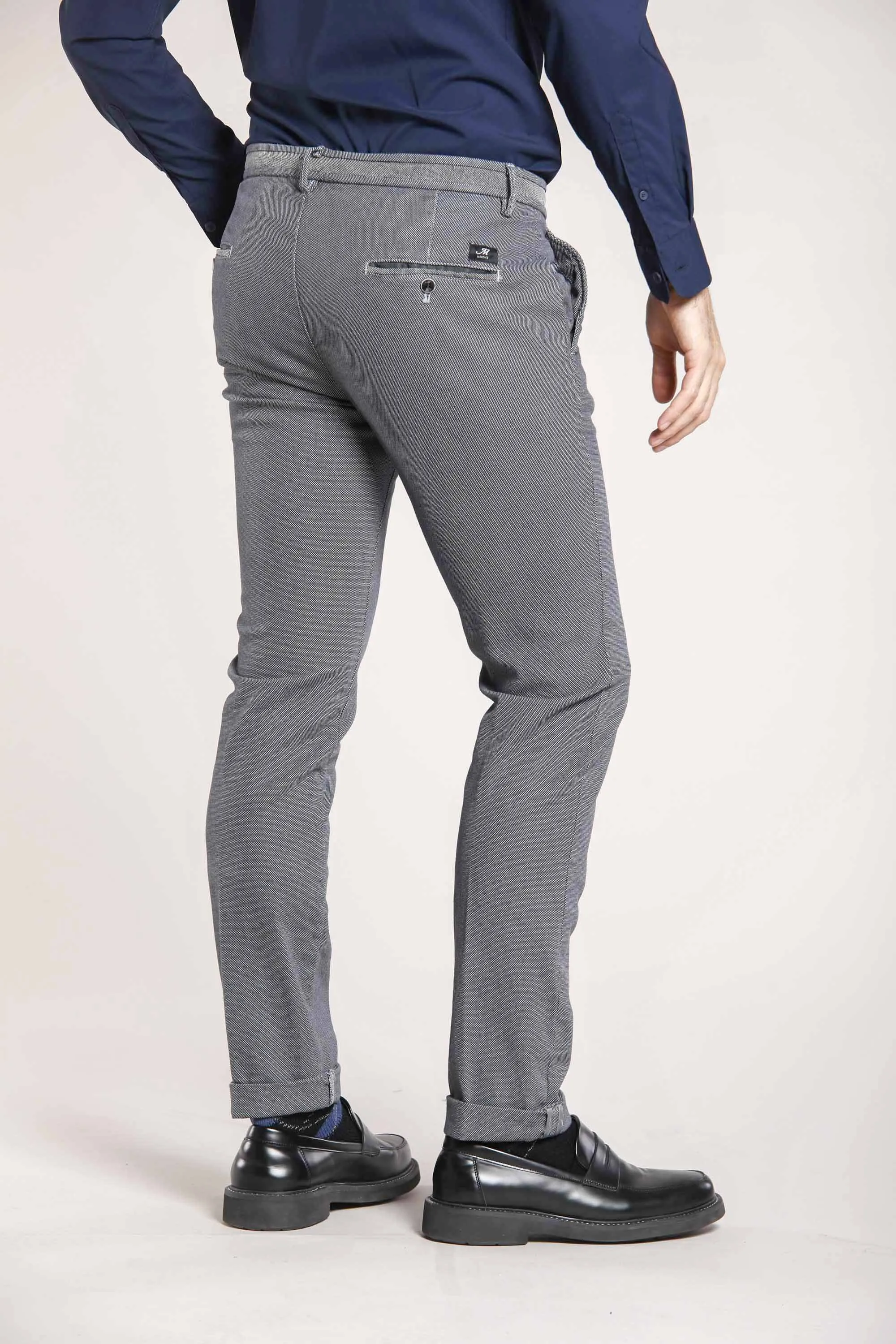 Torino University man cotton chino pants with partridge eye pattern slim sold by Mason's product image thumbnail 3