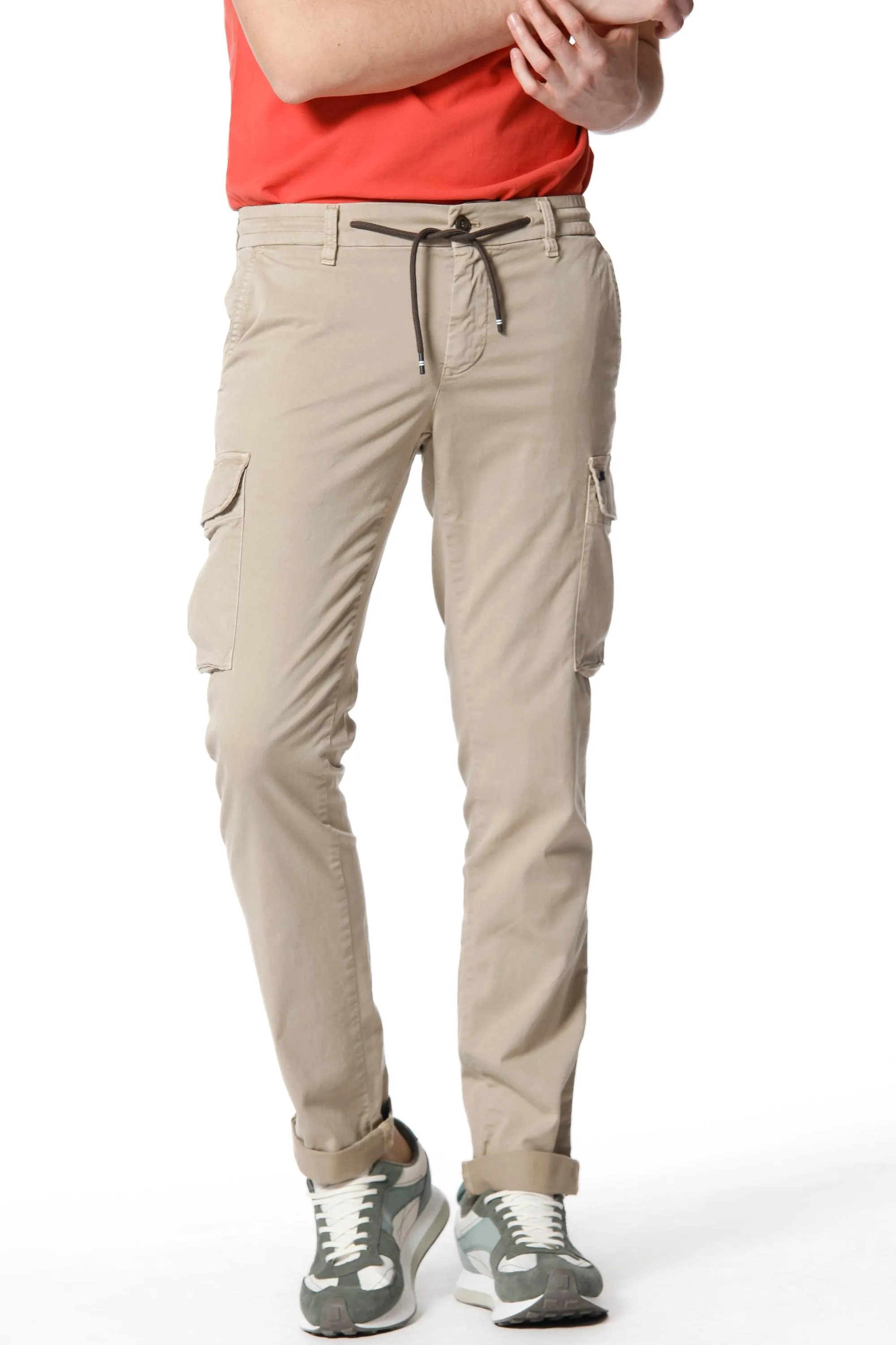 Chile Jogger man cargo pants in cotton and tencel extra slim sold by Mason's
