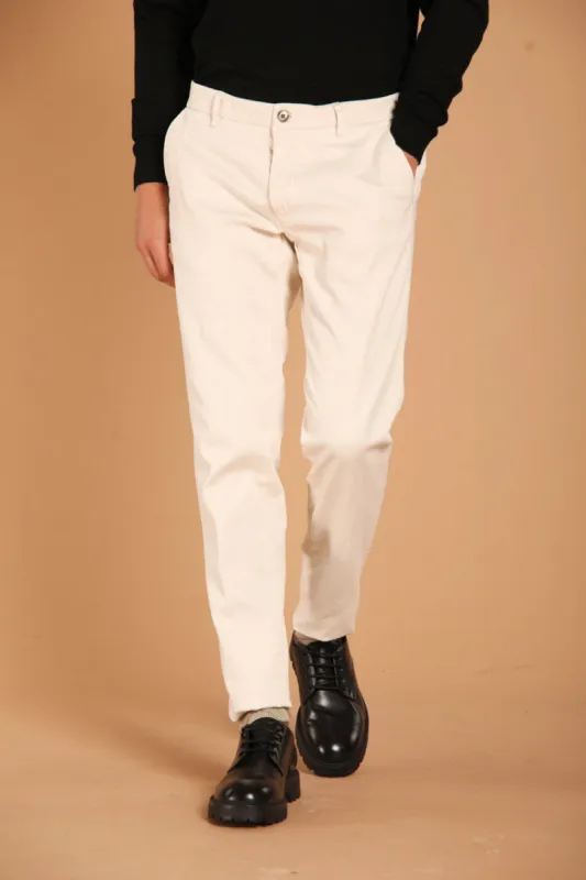Milano men's chino pants in cotton stretch with pique pattern extra slim fit sold by Mason's