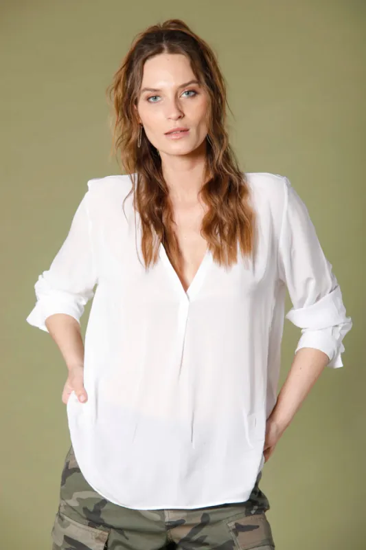 Adele woman's long sleeve shirt in popeline sold by Mason's