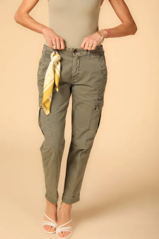 Judy Archivio W women's cargo pants in cotton twill icon washes relaxed sold by Mason's
