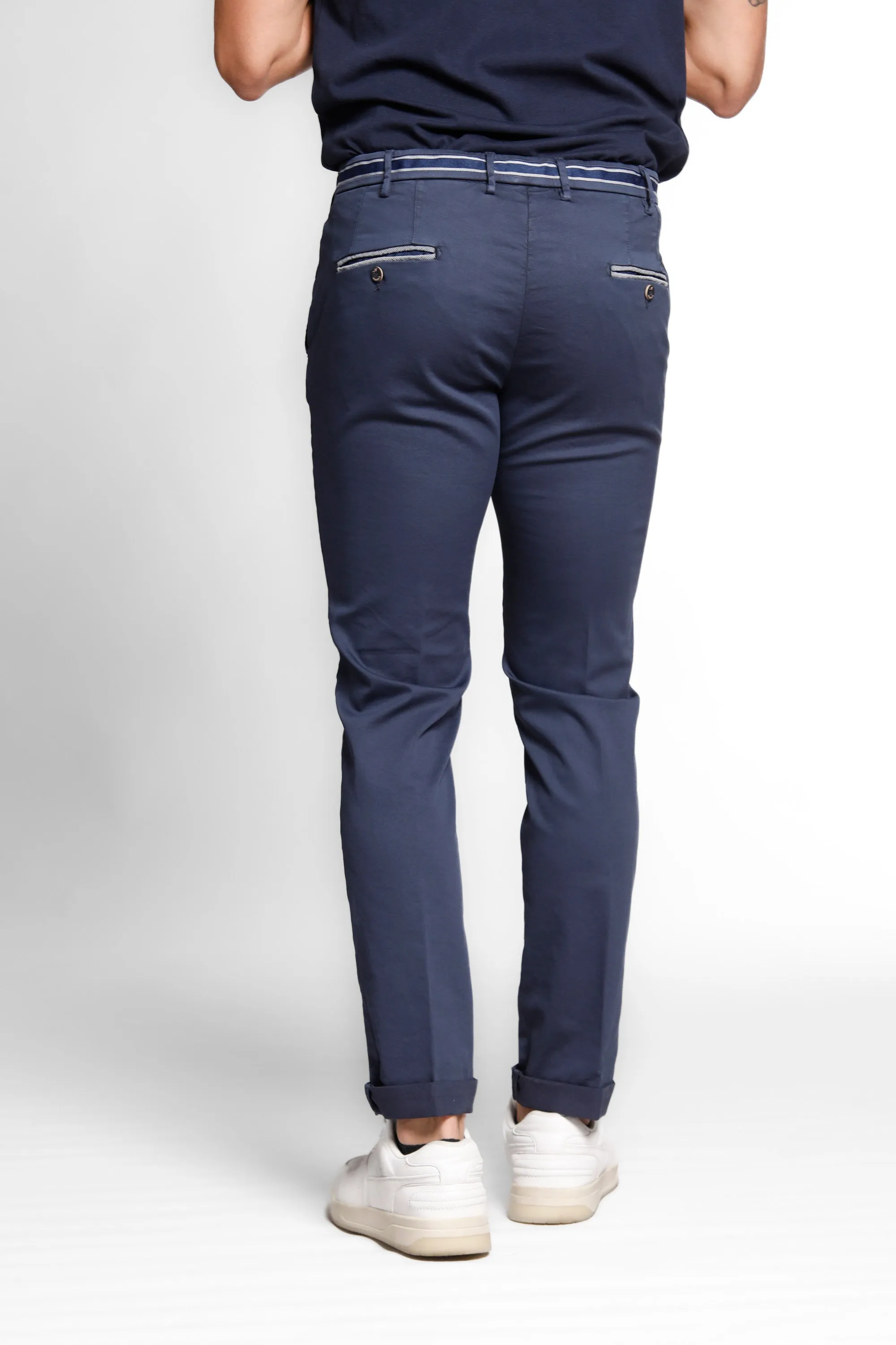 Torino Sunset man chino pants in cotton and tencel with ribbon slim sold by Mason's product image thumbnail 5