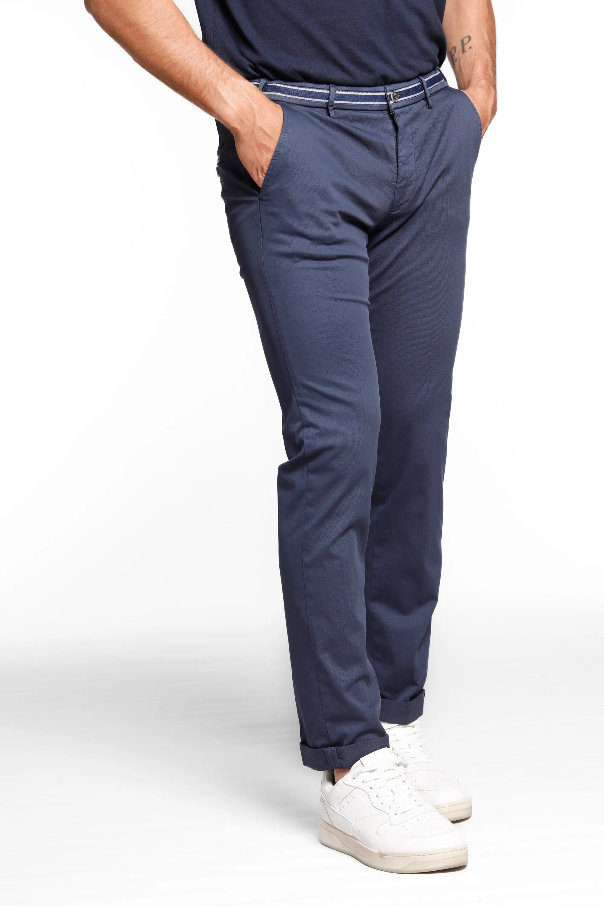 Torino Sunset man chino pants in cotton and tencel with ribbon slim sold by Mason's product image thumbnail 2