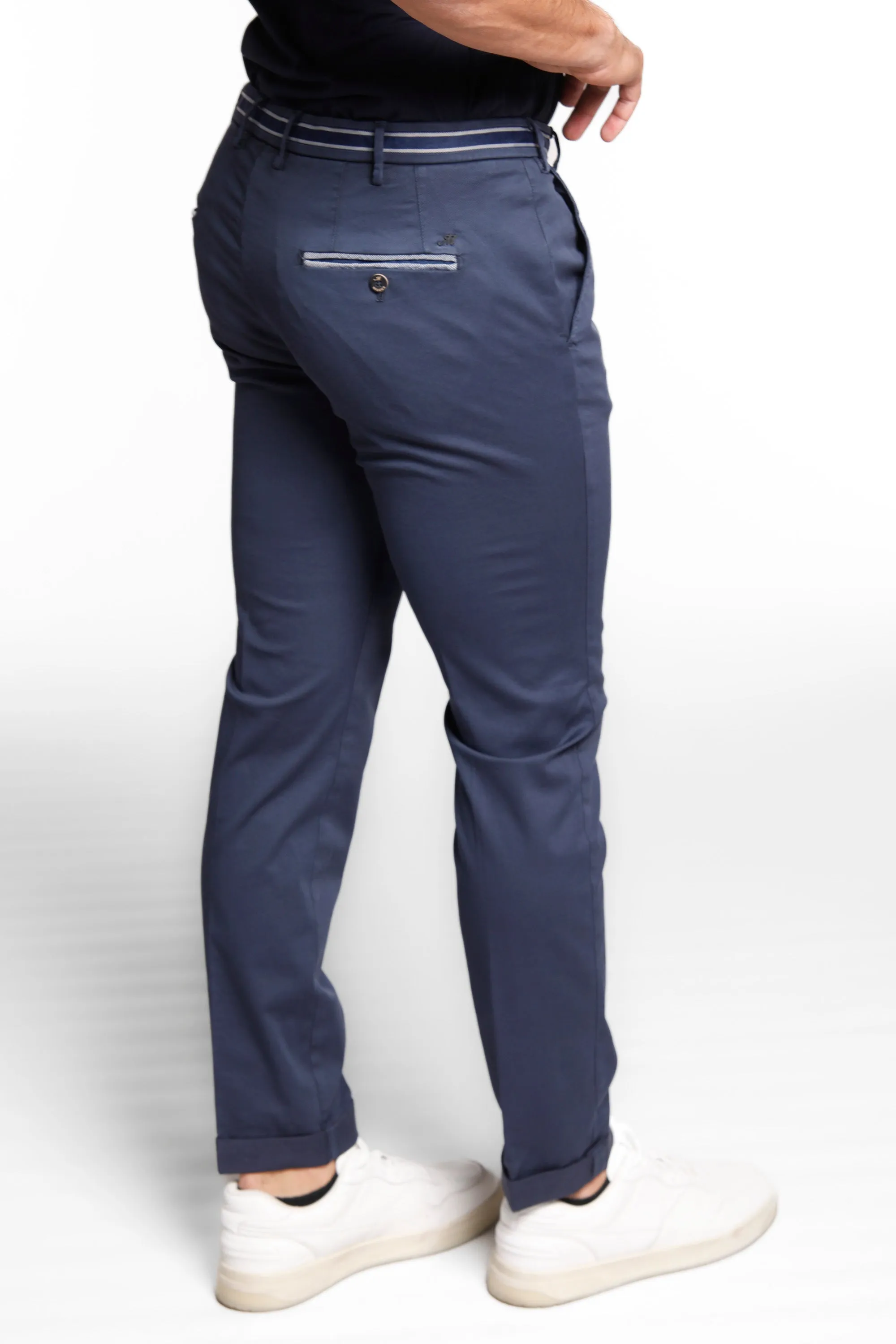 Torino Sunset man chino pants in cotton and tencel with ribbon slim sold by Mason's product image thumbnail 4