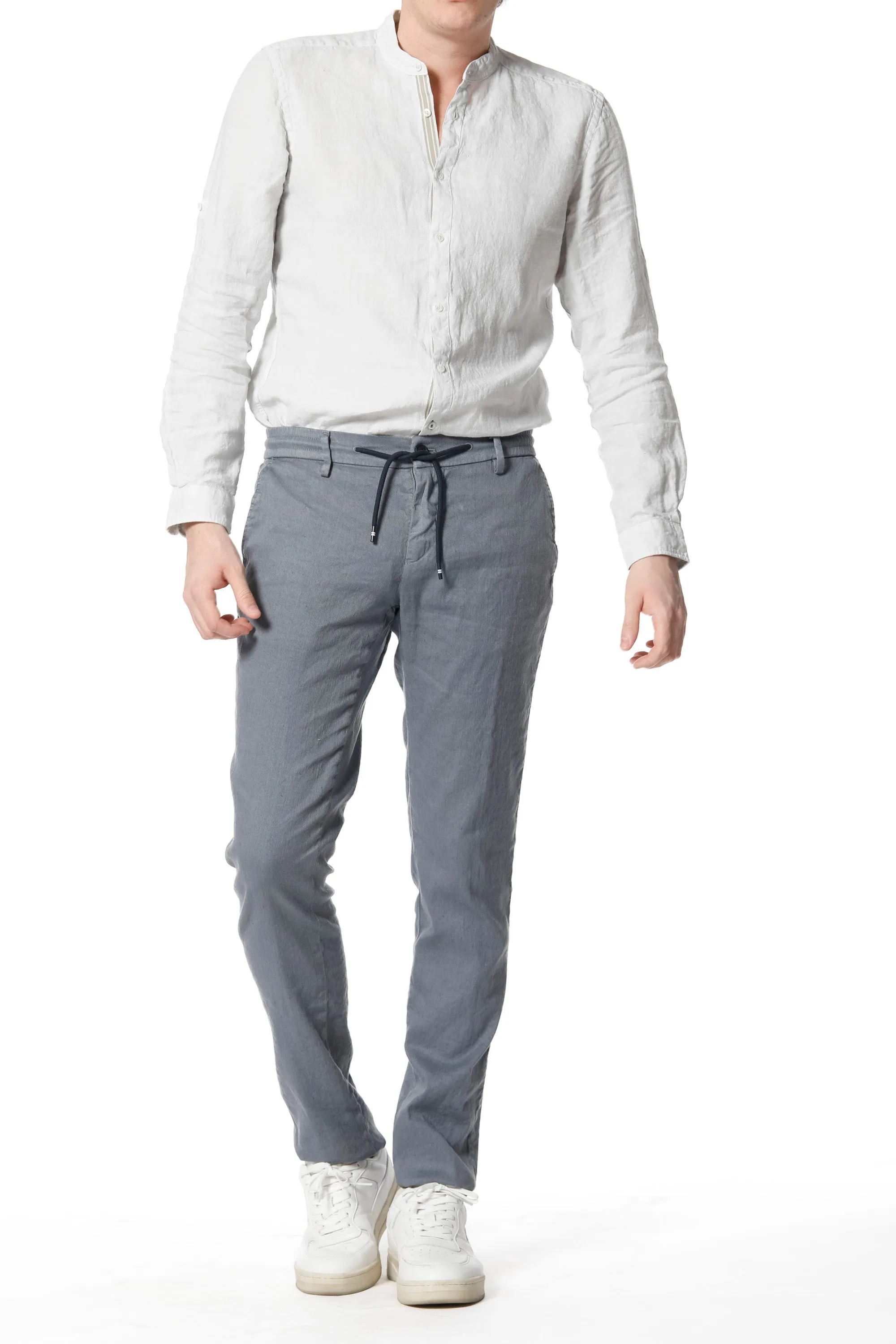 Milano Jogger man chino pants in linen and cotton extra slim sold by Mason's product image thumbnail 2