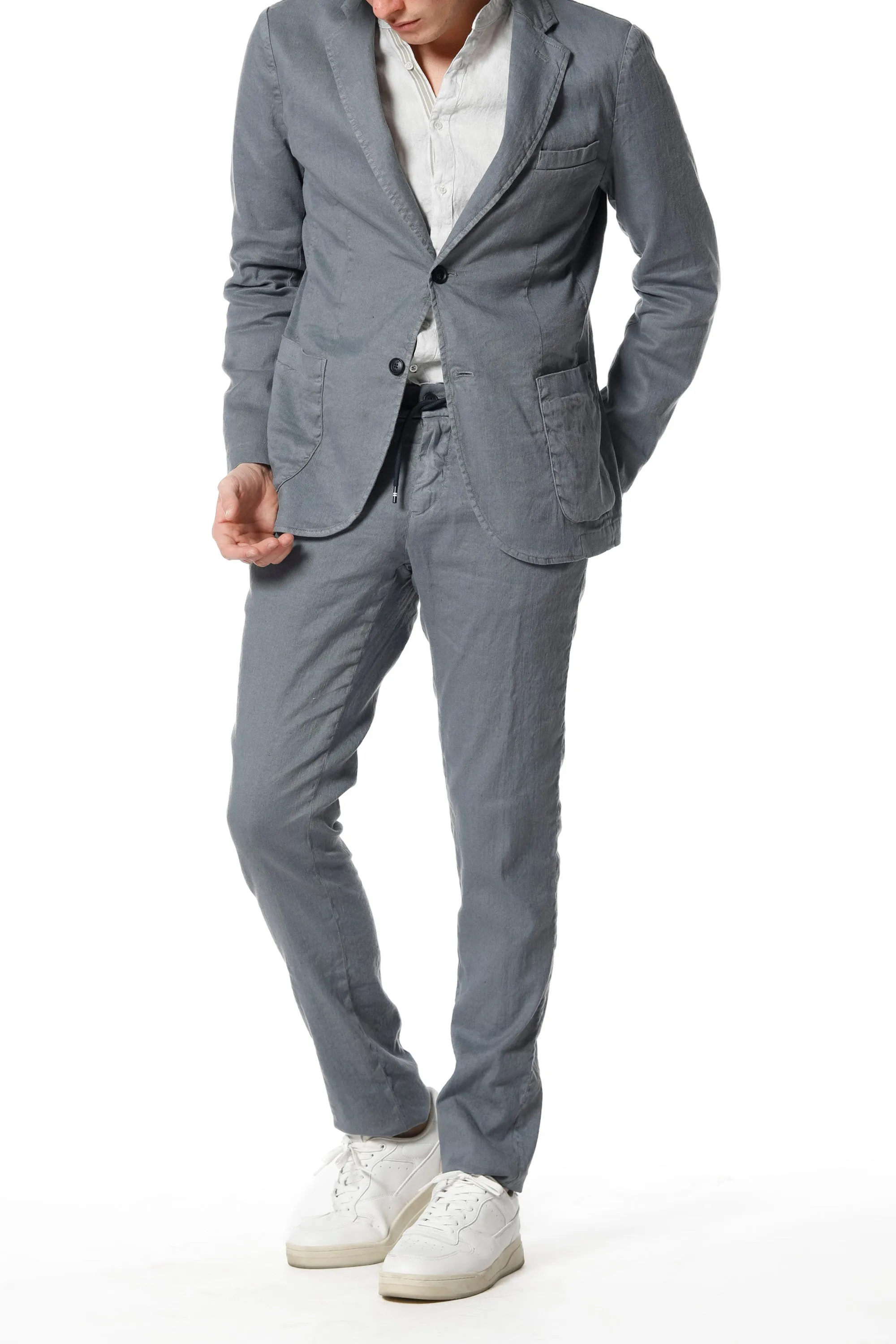 Milano Jogger man chino pants in linen and cotton extra slim sold by Mason's product image thumbnail 3