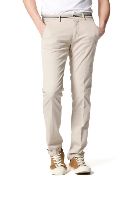 Torino Summer man chino pants in cotton and tencel with ribbon slim sold by Mason's