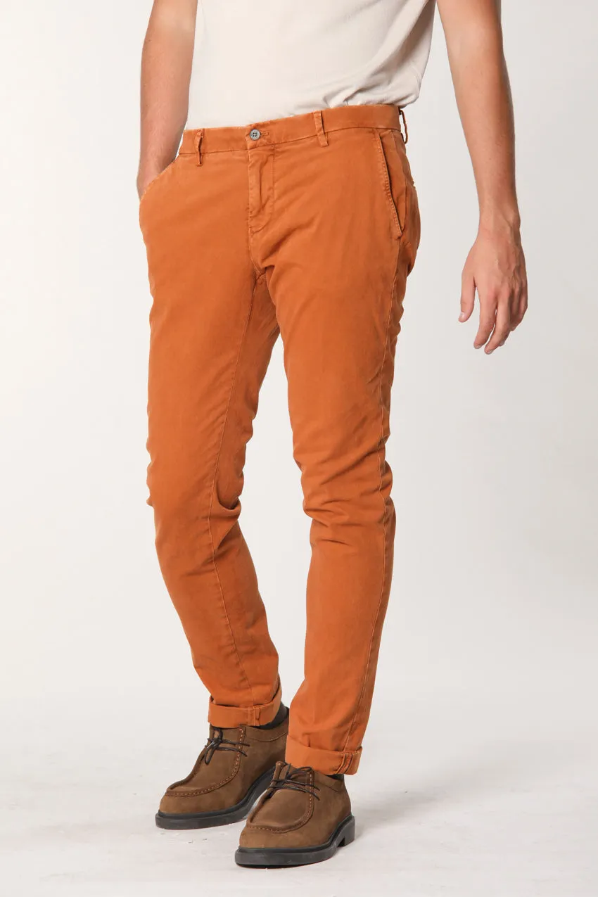 Milano Style Essential man chino pant in gabardine and modal stretch extra slim fit sold by Mason's