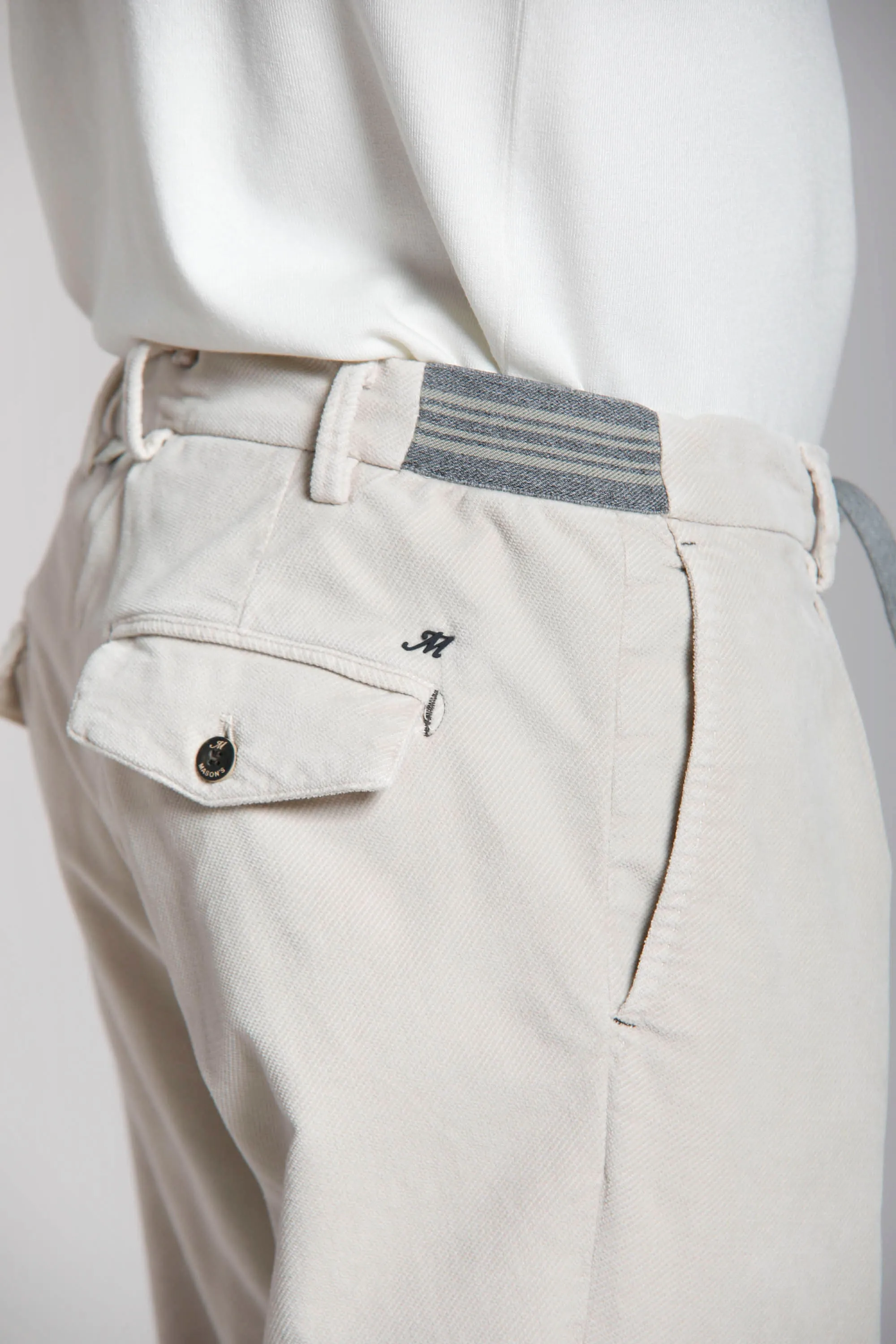 New York Golf 1 Pinces man fleece chino pants with velvet effect regular sold by Mason's product image thumbnail 3